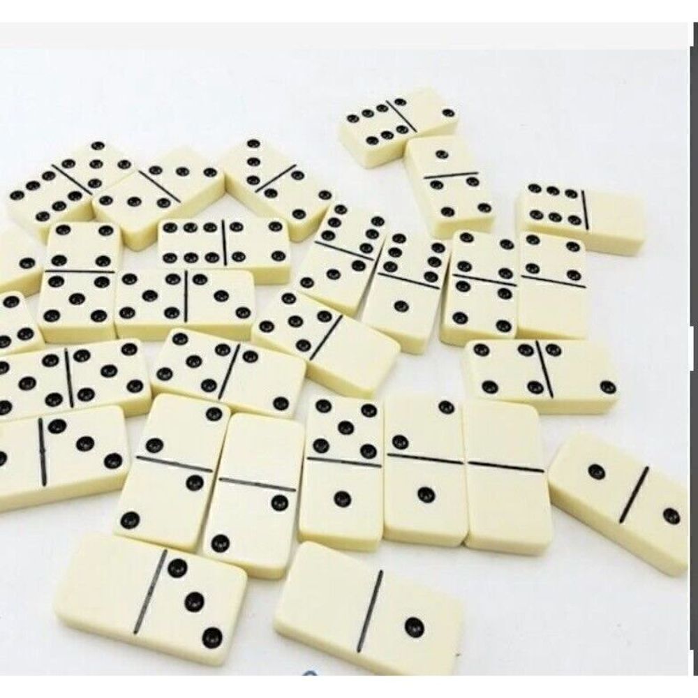 Vintage 1975 Milton Bradley‎ Co.Wood Double Six Set No 225 28pcs